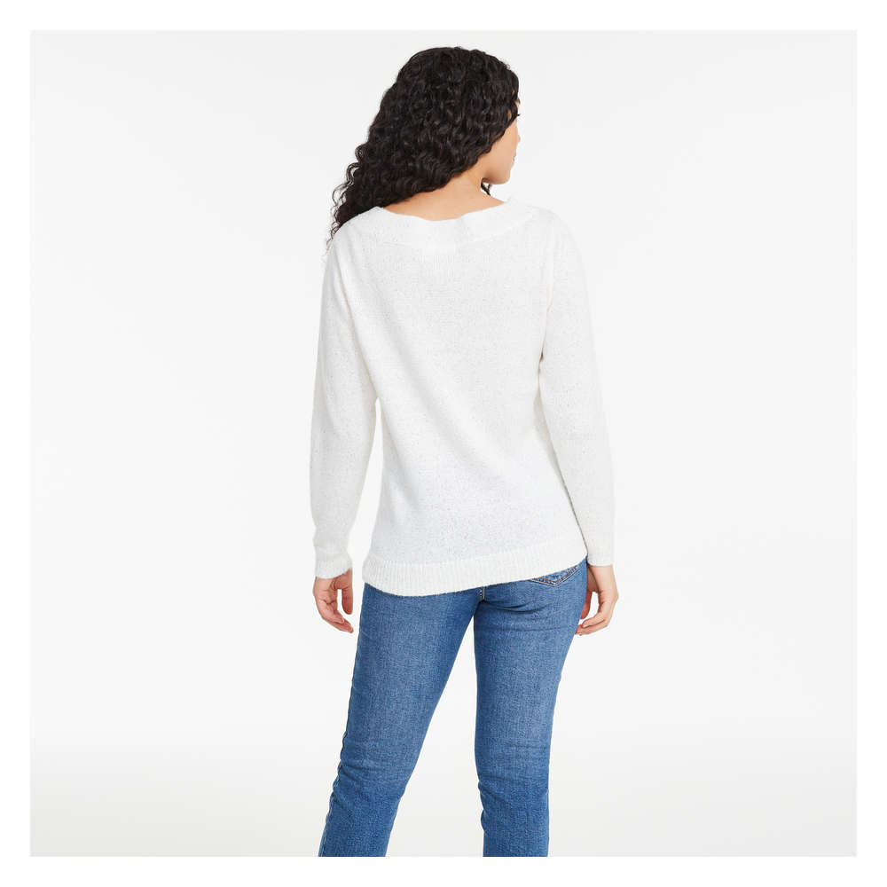 white sequin sweatshirt