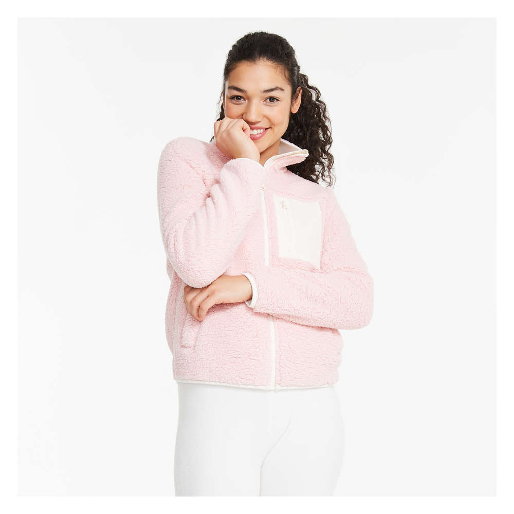pink fleece zip up