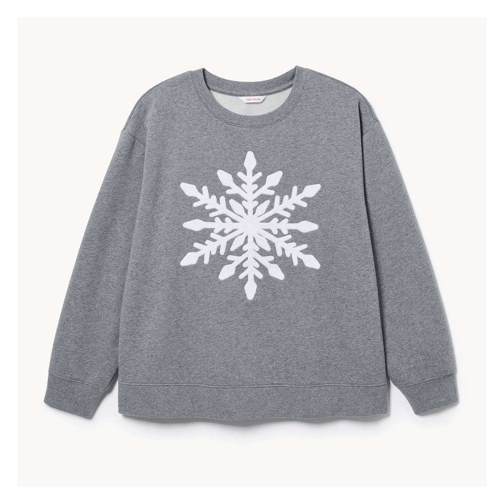 Festive Snowflakes Crew Neck Cashmere