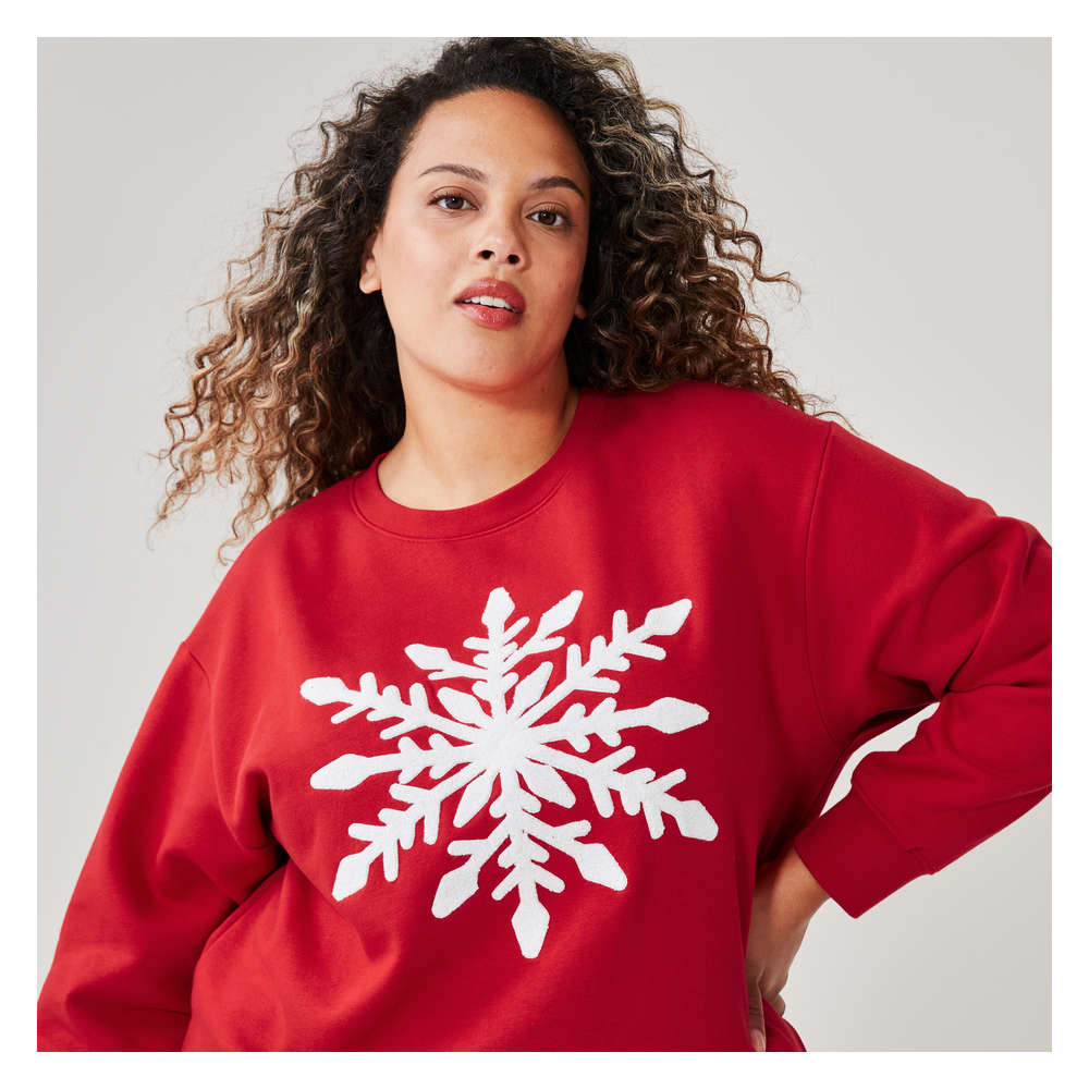 Snowflake Sweatshirt Red