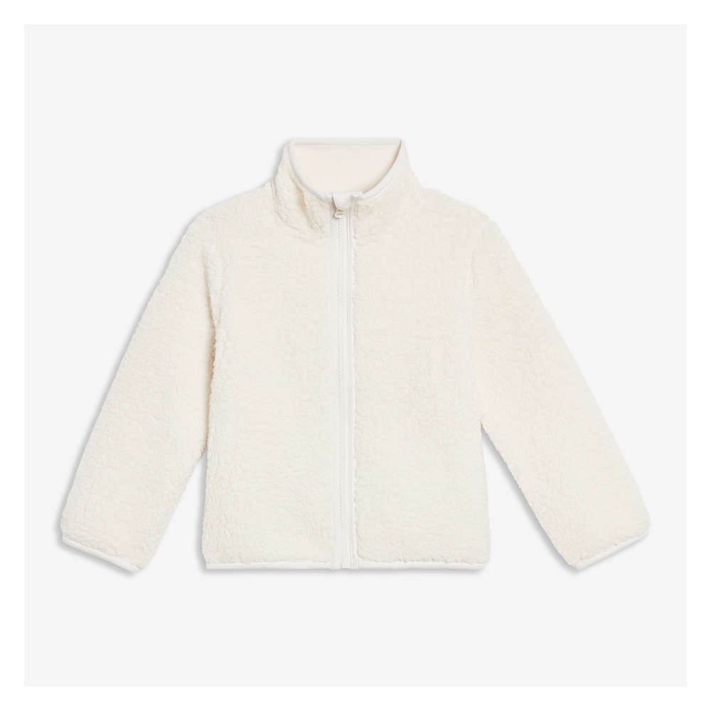 white sherpa zip up