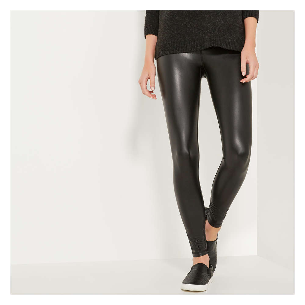 faux leather workout leggings