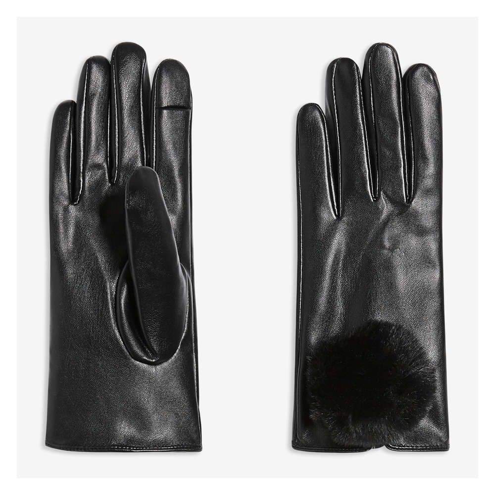 faux leather gloves