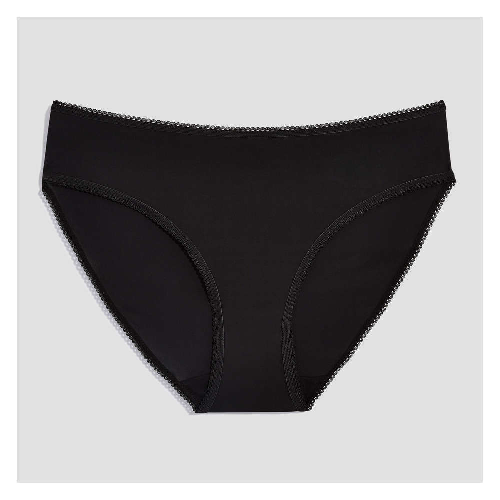 Vassarette Silken Heather Panties Womens Black Bikini Panty Size 7/L NWT
