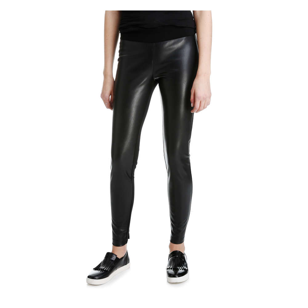 leather front pants