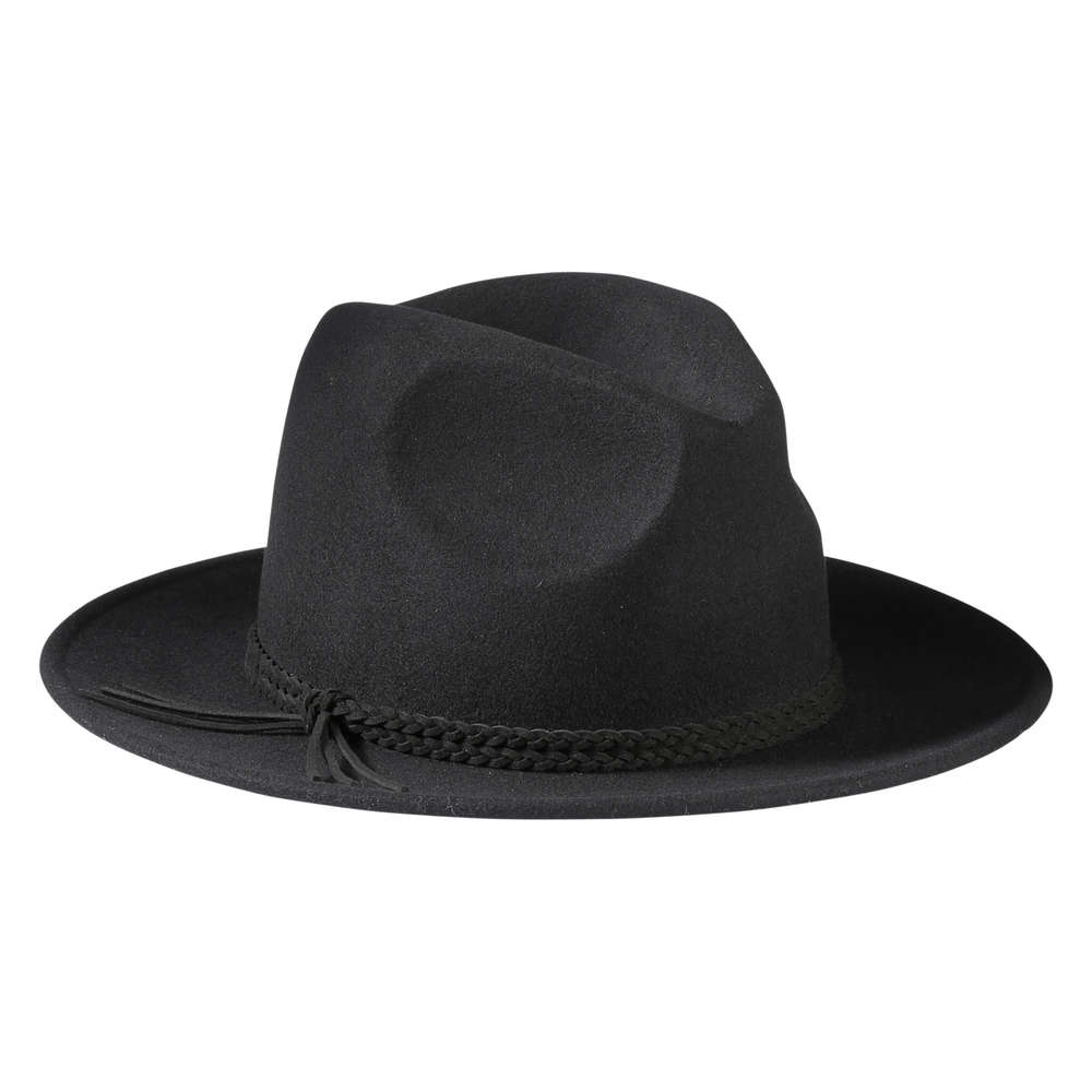 black wool fedora hat