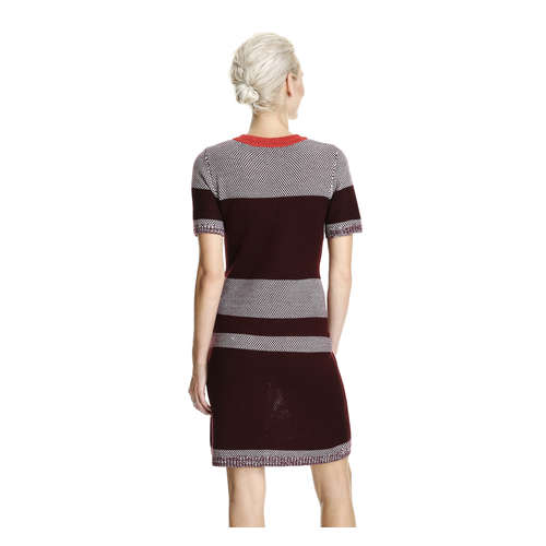Stripe Sweater Dress In Burgundy From Joe Fresh
