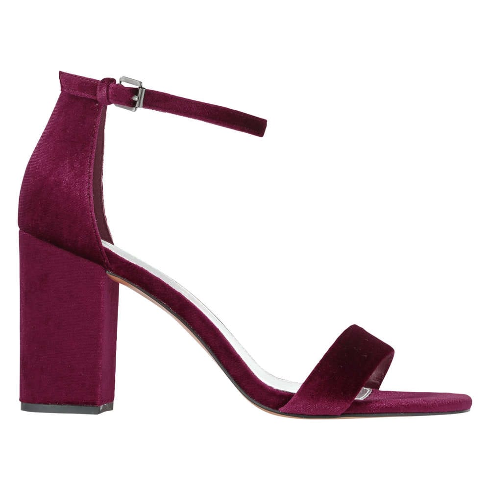 burgundy block heels