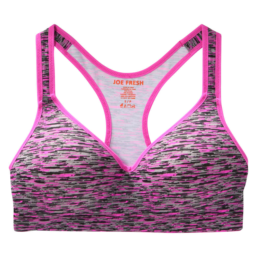 pink push up sports bra