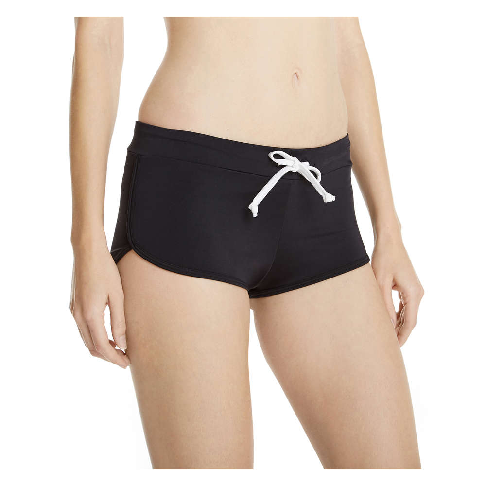 black boyshort bikini bottoms