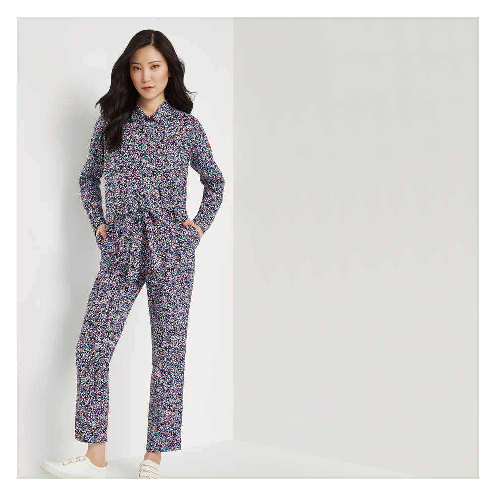 printed jumpsuit with sleeves
