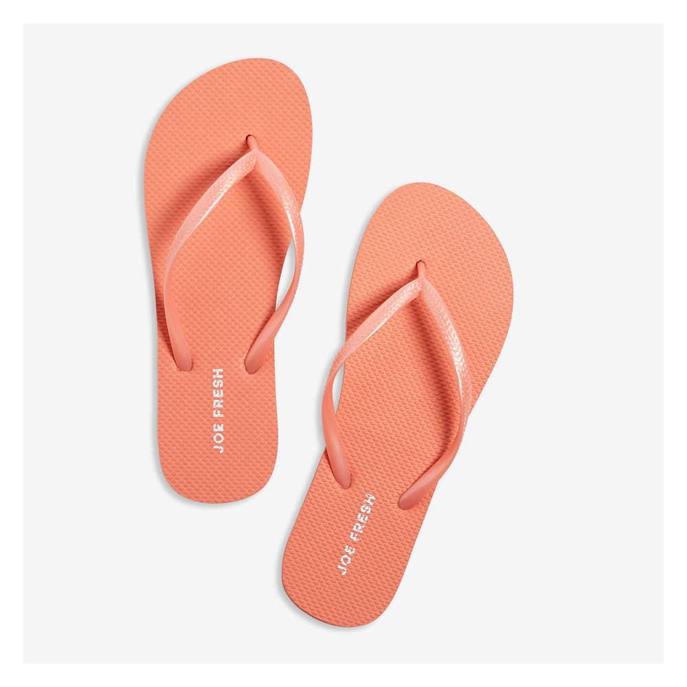 peach flip flops