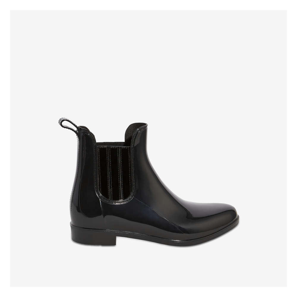 black chelsea rain boots