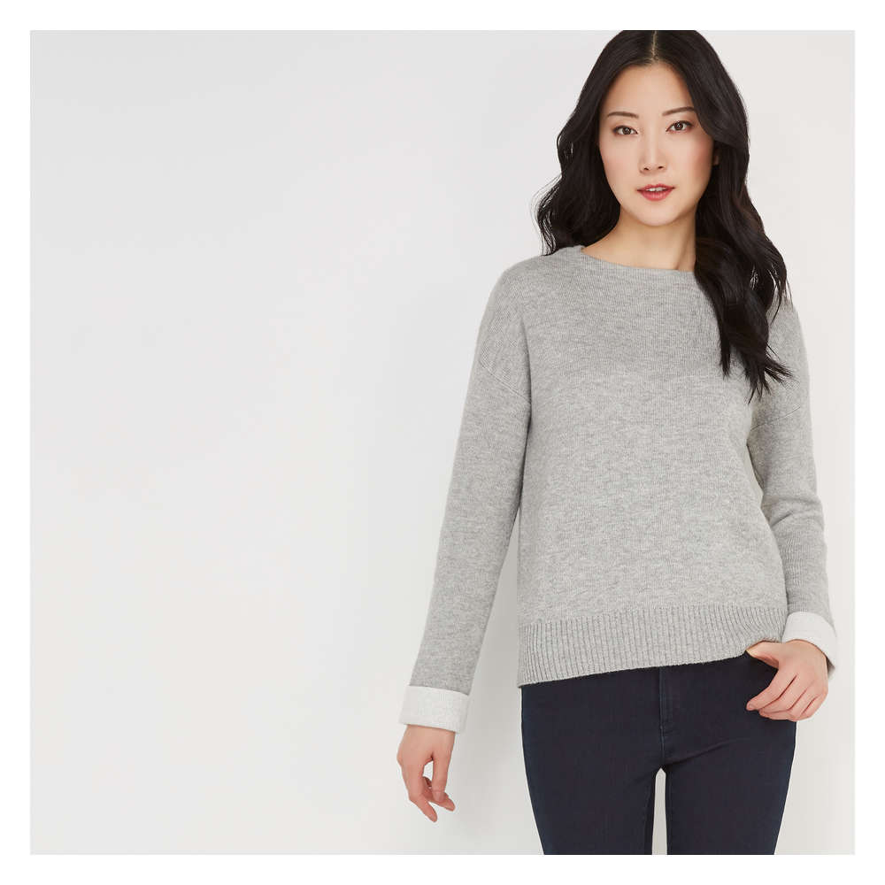 light grey sweater
