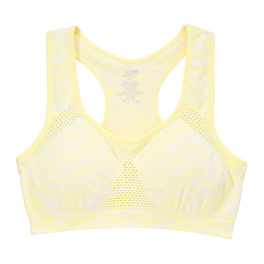 light yellow sports bra