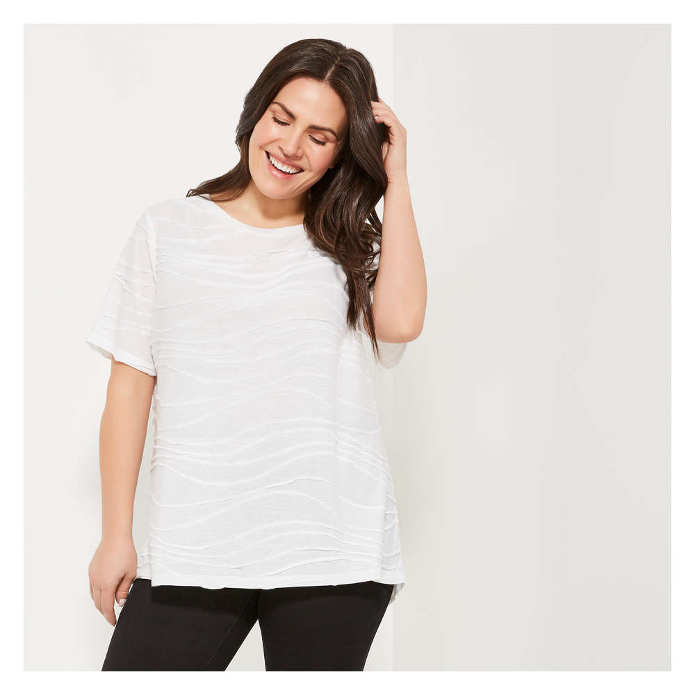 Joe Fresh Women+ Wavy Crew Neck Tee 1 ea, $14.00/1ea