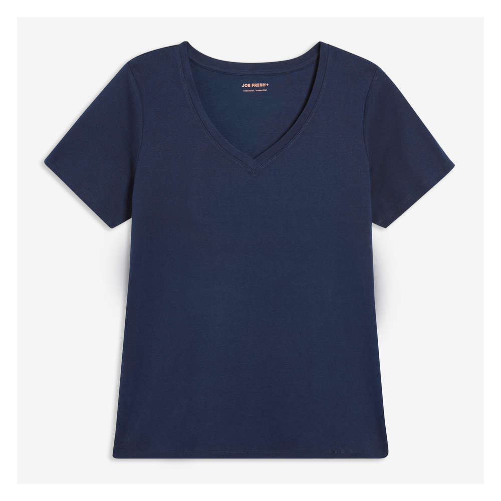 Women+ V-Neck Tee in JF Black from Joe Fresh