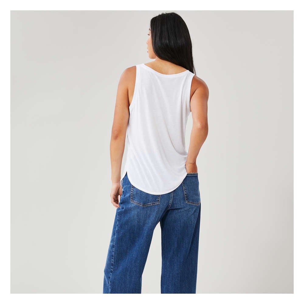 Relaxed-Fit Tank in Light Grey Mix from Joe Fresh